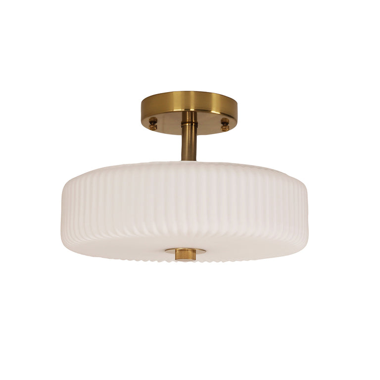 Worth Ribbed Glass CTC Pendant Satin Brass - OL61850SB