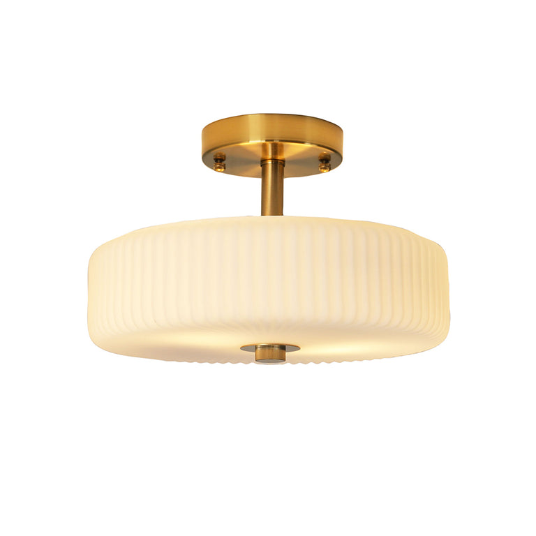 Worth Ribbed Glass CTC Pendant Satin Brass - OL61850SB