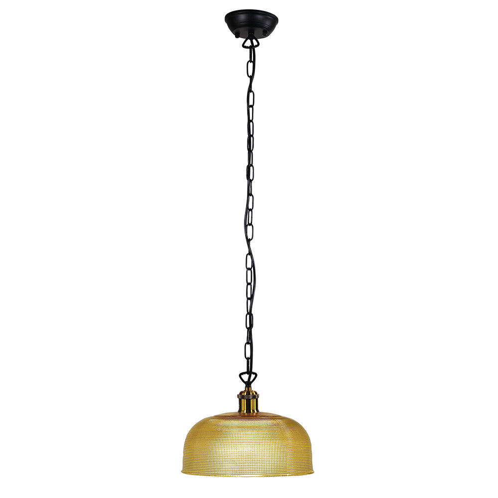 Maison 27 Retro 1 Light Halophane Amber Glass Pendant - OL62255/27AM