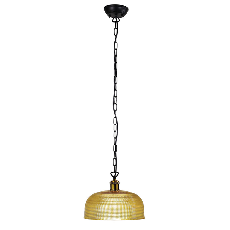 Maison 27 Retro 1 Light Halophane Amber Glass Pendant - OL62255/27AM