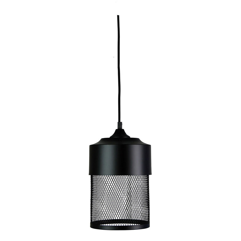Chester.18 Industrial Mesh Pendant Black - OL63251BK