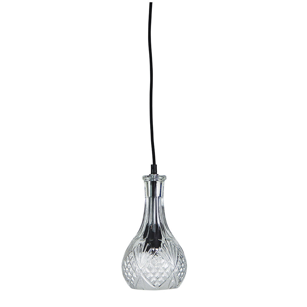 Decant 1 Retro Vintage Cut Glass Pendant Clear - OL63501CL