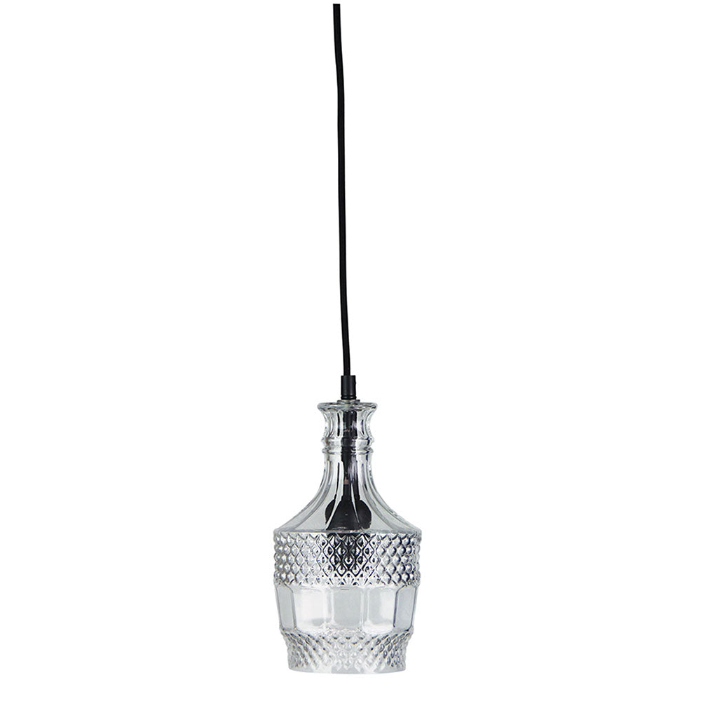 Decant 3 Retro Vintage Cut Glass Pendant Clear - OL63503CL