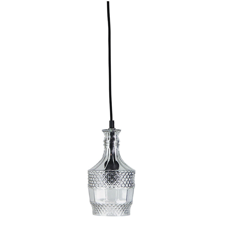 Decant 3 Retro Vintage Cut Glass Pendant Clear - OL63503CL