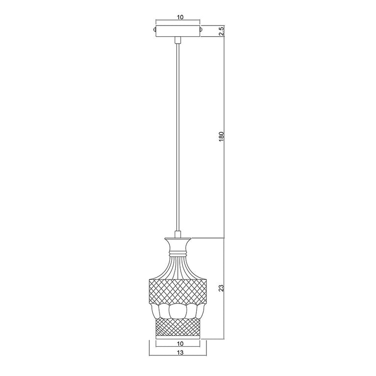 Decant 3 Retro Vintage Cut Glass Pendant Clear - OL63503CL