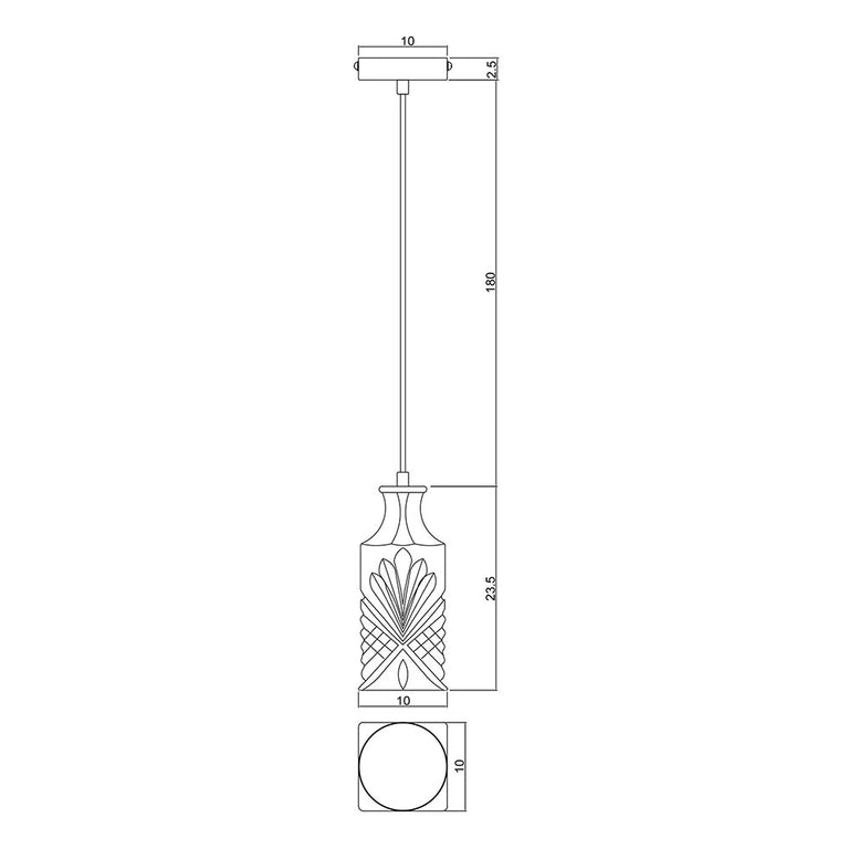 Decant 4 Retro Vintage Cut Glass Pendant Clear - OL63504CL