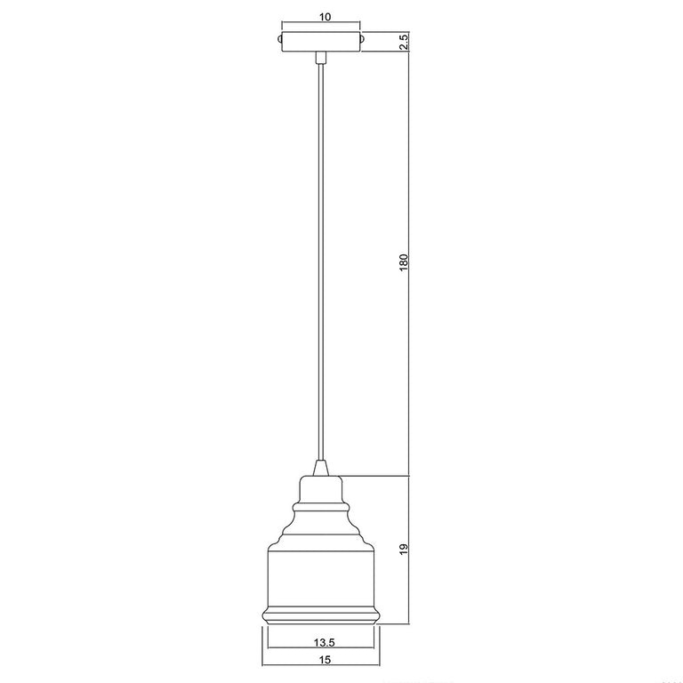 Auburn.2 1 Light Pendant Matt Black - OL63612BK