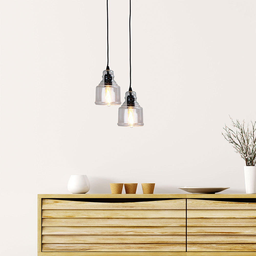 Auburn.2 1 Light Pendant Matt Black - OL63612BK