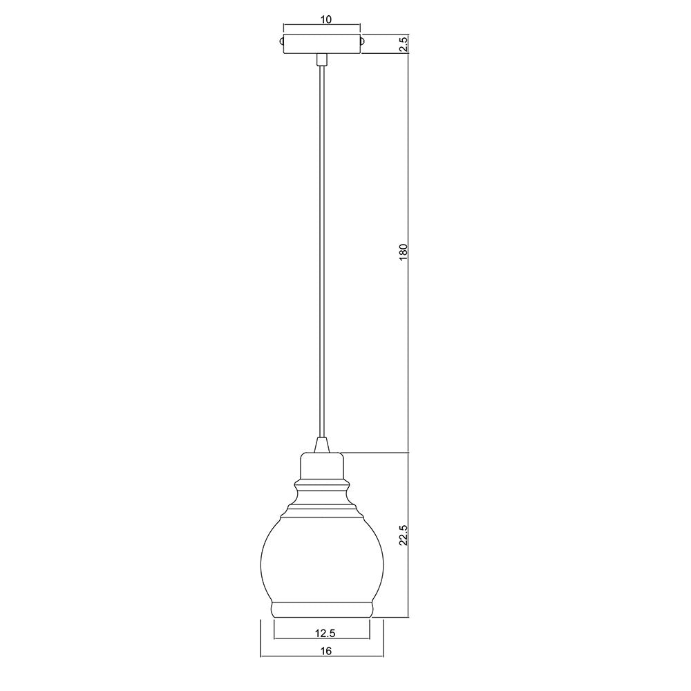 Auburn.3 1 Light Pendant Matt Black - OL63613BK
