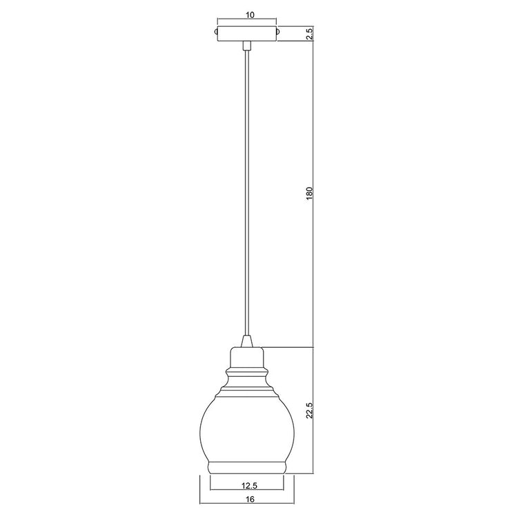 Auburn.3 1 Light Pendant Matt Black - OL63613BK