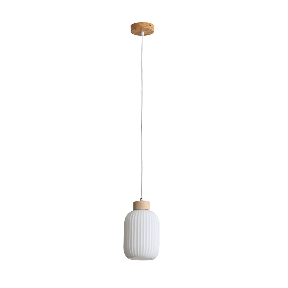 Bolli.130 Real Timber & Opal Glass Pendant - OL63725/13OM