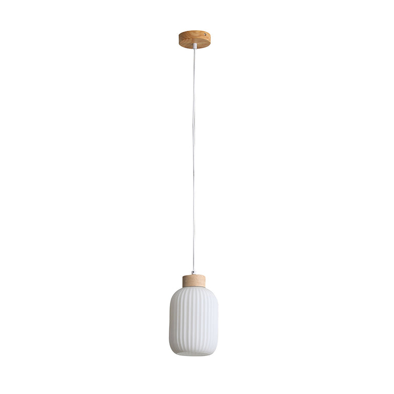 Bolli.130 Real Timber & Opal Glass Pendant - OL63725/13OM