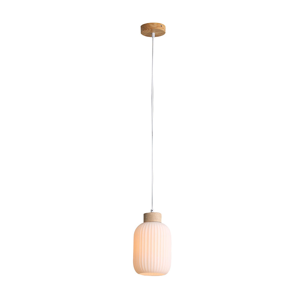 Bolli.130 Real Timber & Opal Glass Pendant - OL63725/13OM