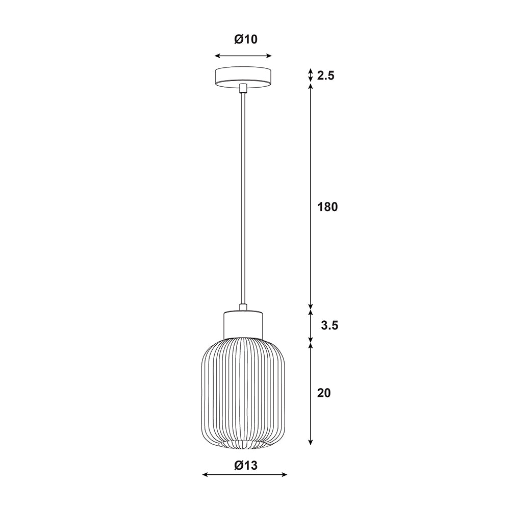 Bolli.130 Real Timber & Opal Glass Pendant - OL63725/13OM