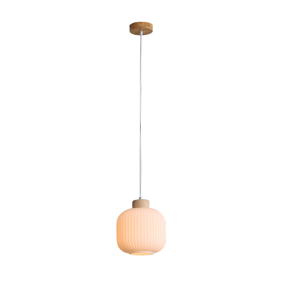 Bolli.200 Real Timber & Opal Glass Pendant - OL63725/20OM