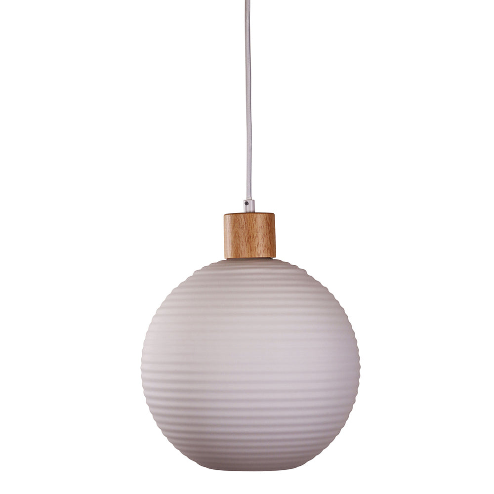 Twillo.25 Real Timber & Opal Glass Pendant - OL63735/25OM