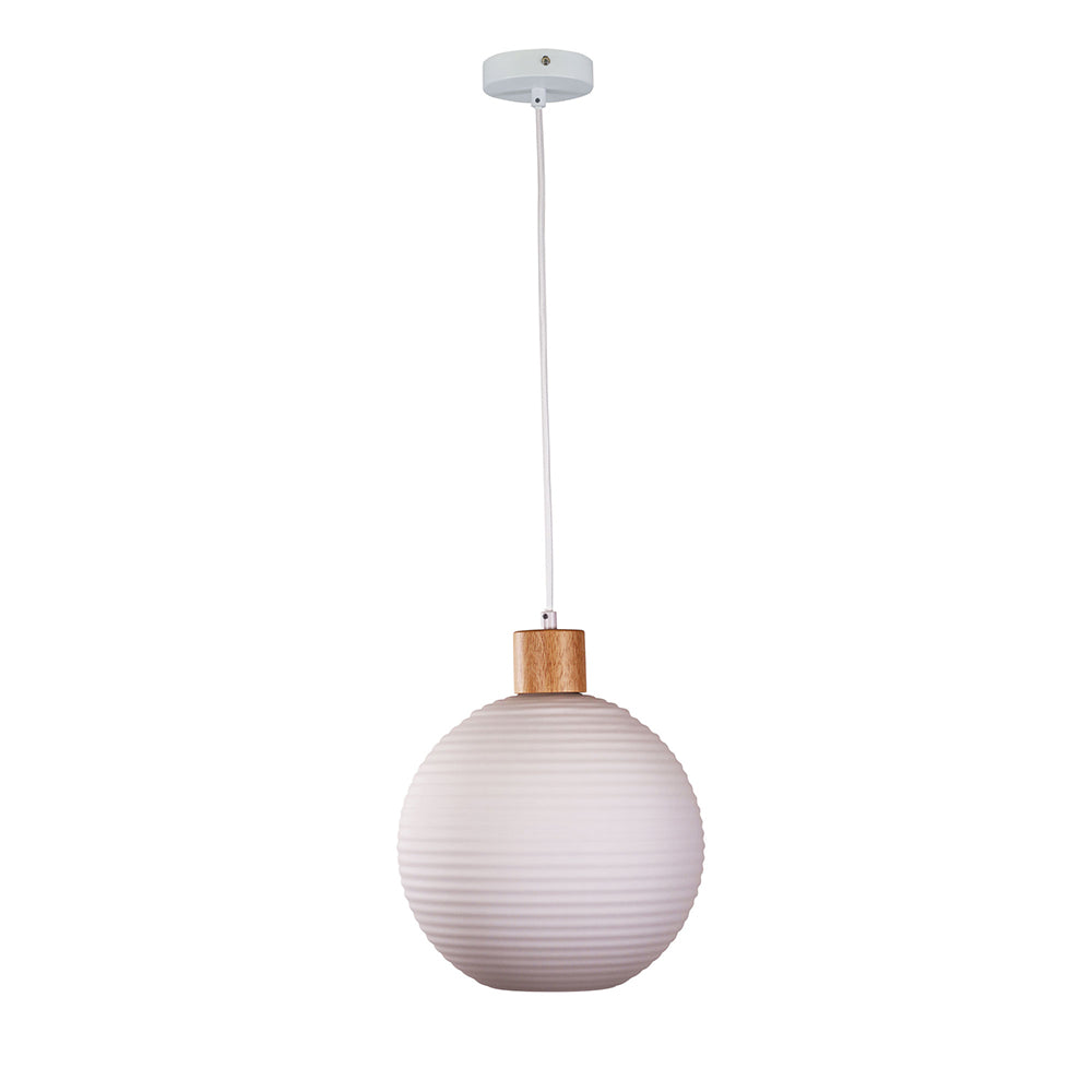 Twillo.25 Real Timber & Opal Glass Pendant - OL63735/25OM