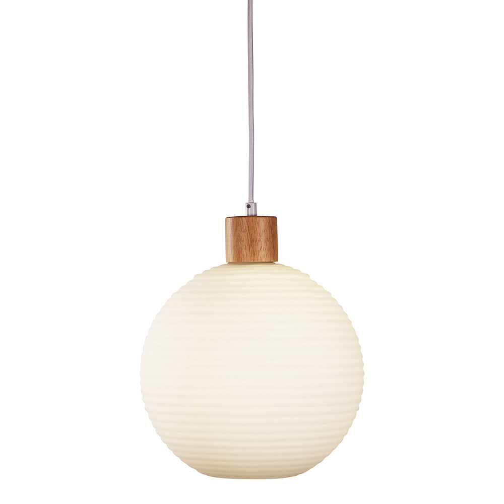 Twillo.25 Real Timber & Opal Glass Pendant - OL63735/25OM