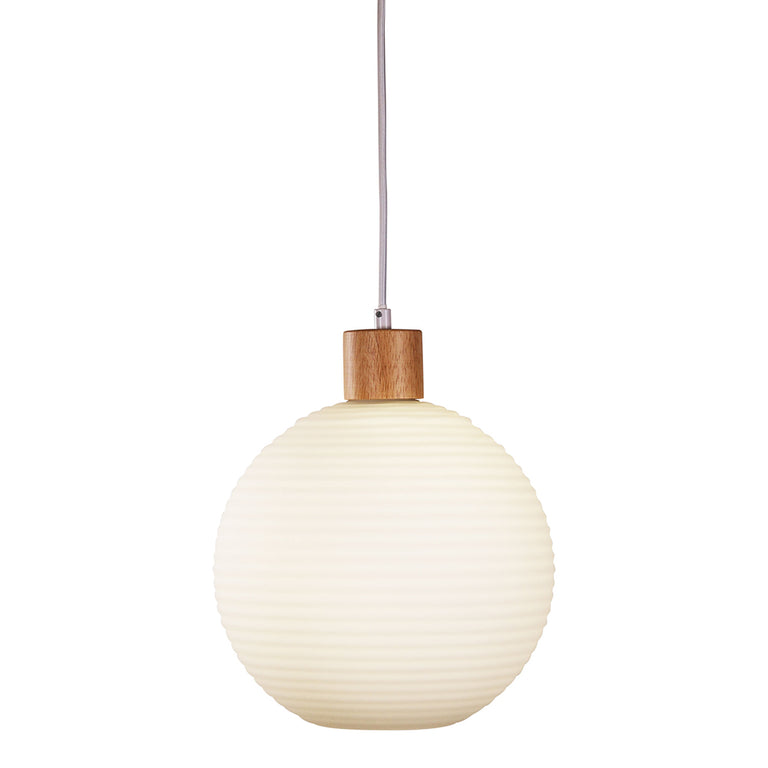 Twillo.25 Real Timber & Opal Glass Pendant - OL63735/25OM