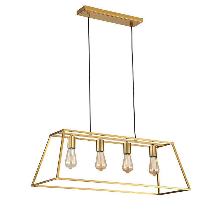 Wainscott 4 Light Hamptons Style Classic Pendant Satin Brass - OL63744SB
