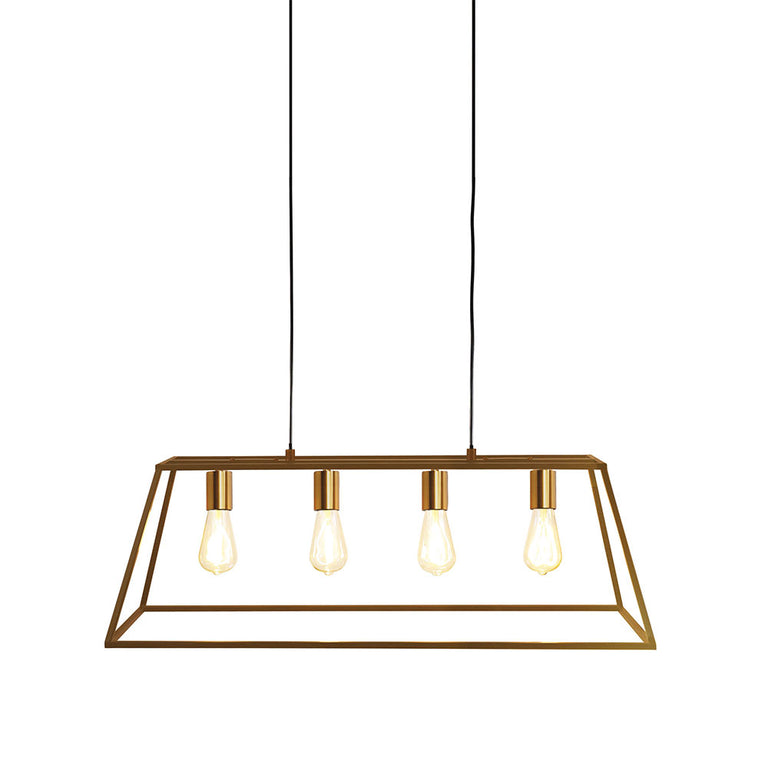Wainscott 4 Light Hamptons Style Classic Pendant Satin Brass - OL63744SB