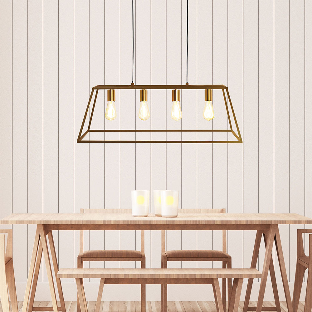 Wainscott 4 Light Hamptons Style Classic Pendant Satin Brass - OL63744SB