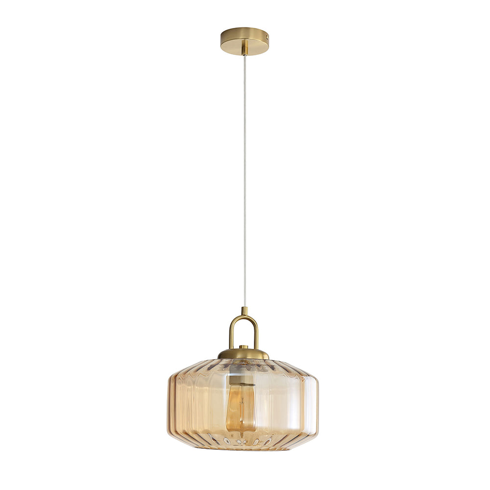 Clarise Geometric Glass Pendant Amber - OL63811AM