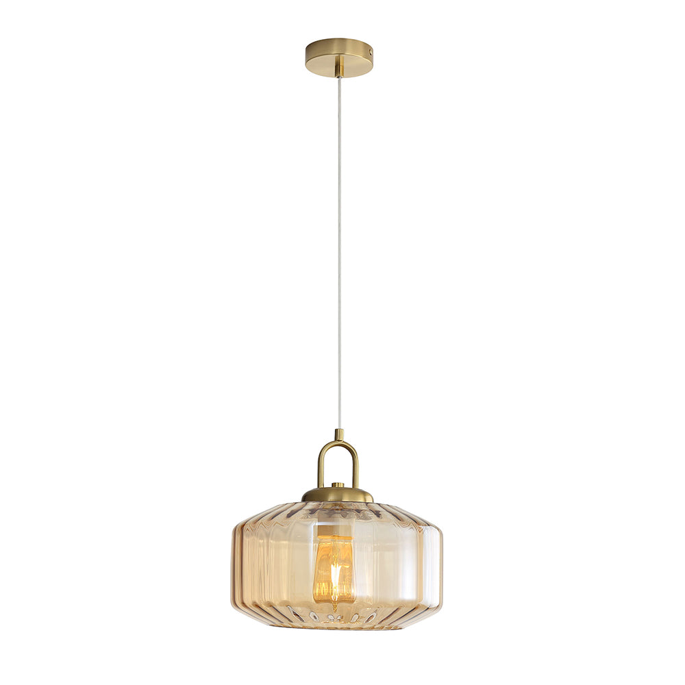 Clarise Geometric Glass Pendant Amber - OL63811AM