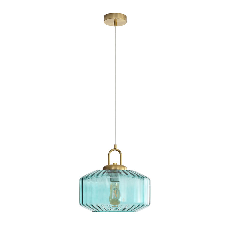 Clarise Geometric Glass Pendant Blue - OL63811BL