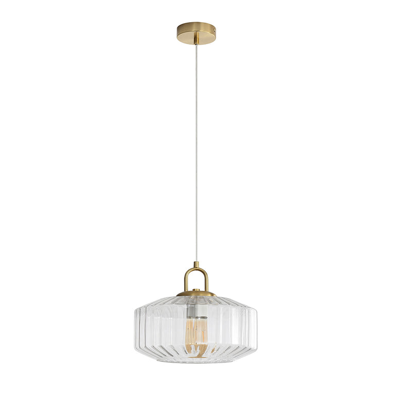 Clarise Geometric Glass Pendant Clear - OL63811CL