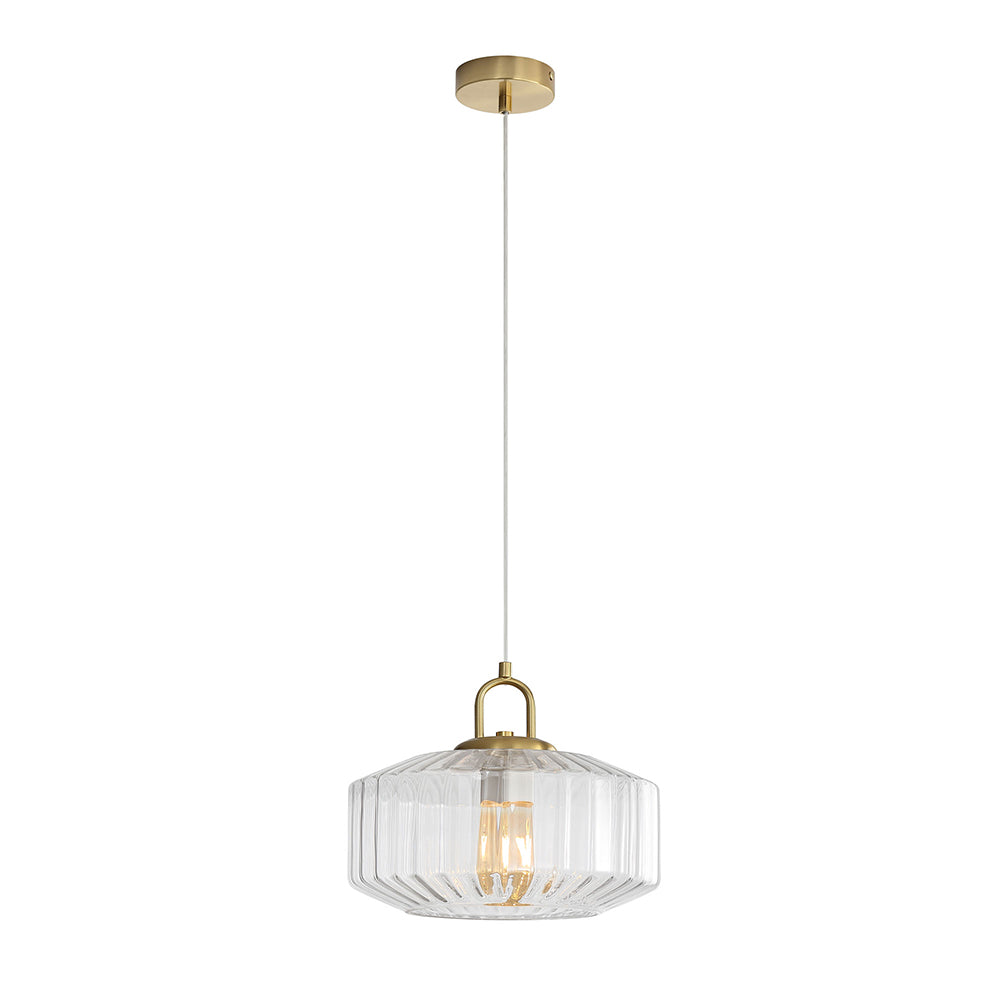 Clarise Geometric Glass Pendant Clear - OL63811CL