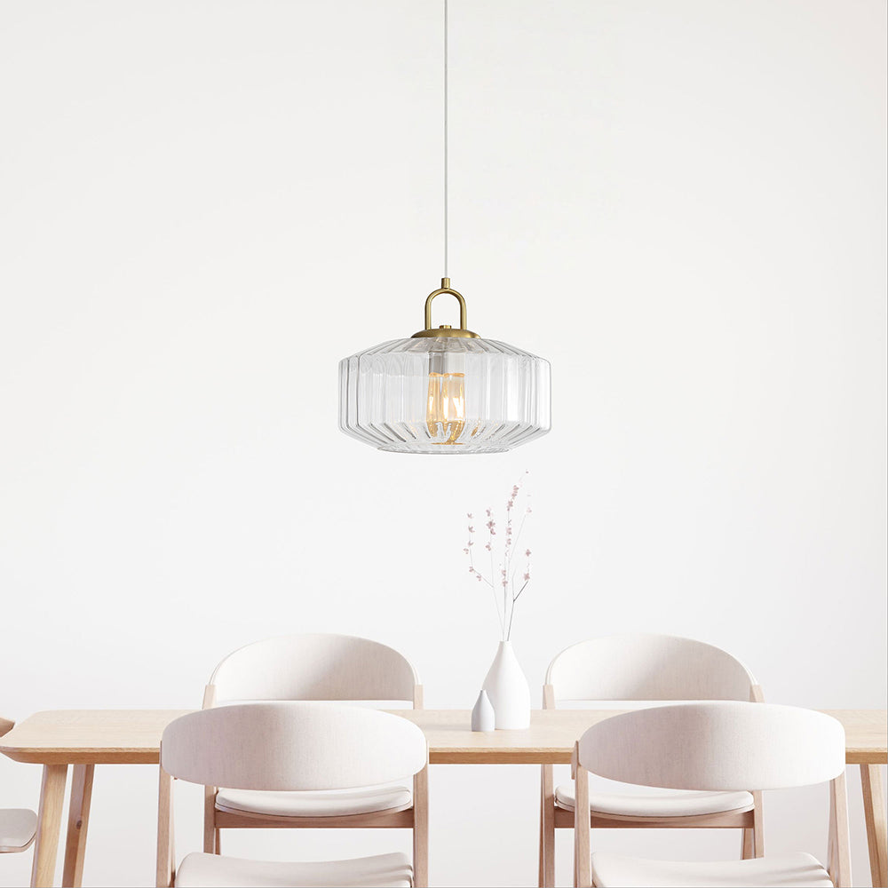 Clarise Geometric Glass Pendant Clear - OL63811CL