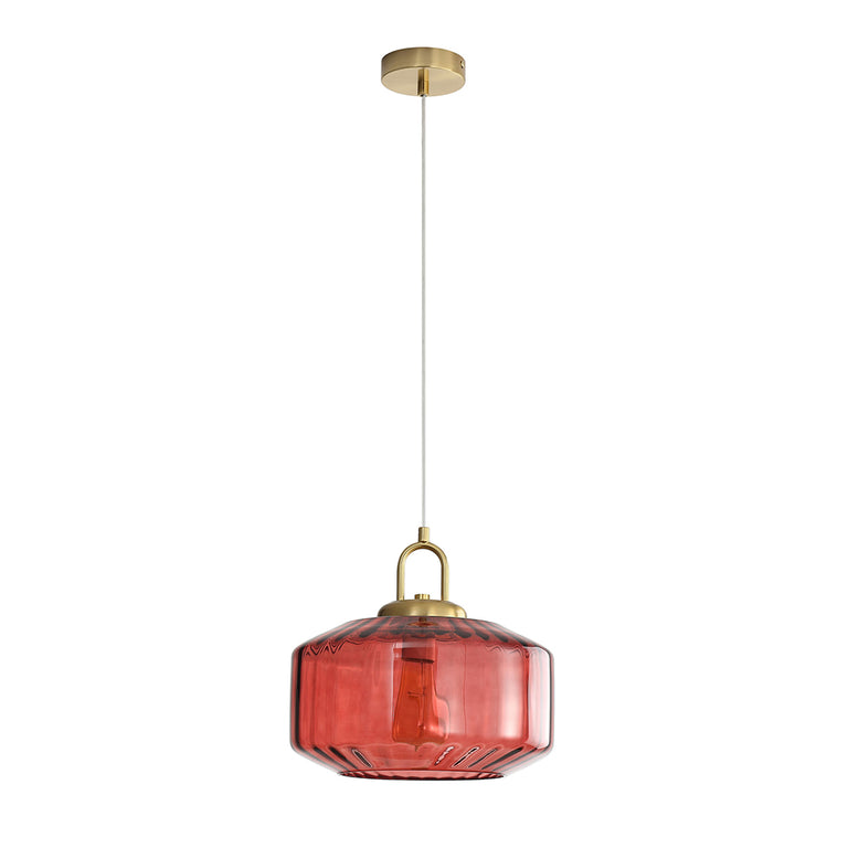 Clarise Geometric Glass Pendant Rose - OL63811RO