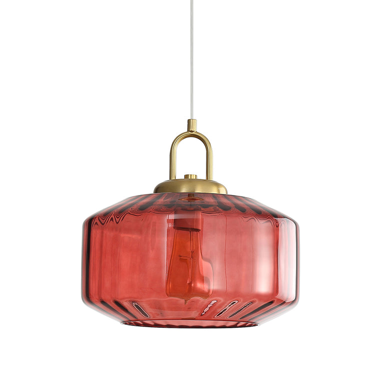 Clarise Geometric Glass Pendant Rose - OL63811RO