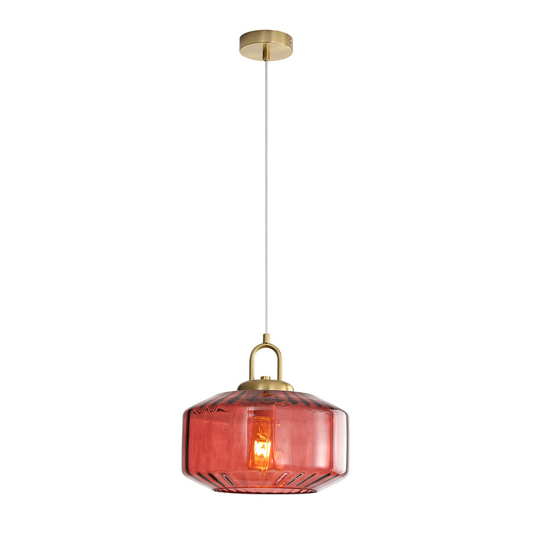 Clarise Geometric Glass Pendant Rose - OL63811RO