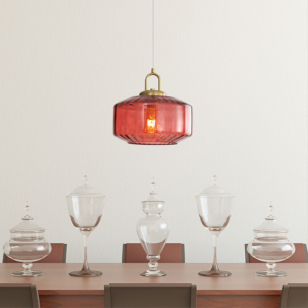 Clarise Geometric Glass Pendant Rose - OL63811RO