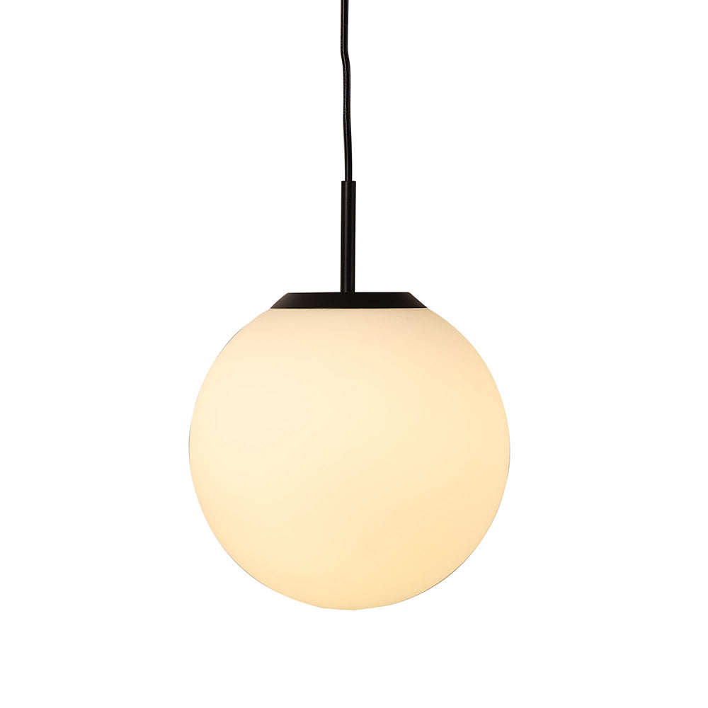 Orbit.25 Matt Black and Opal Matt Glass Pendant - OL64107/25BK
