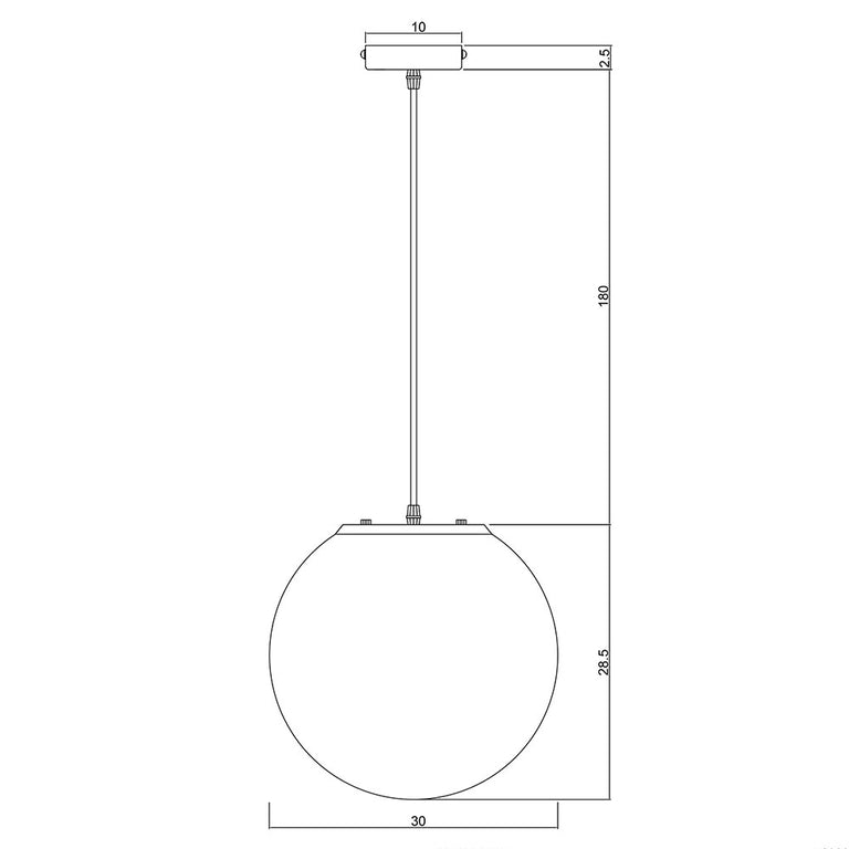 Phase 300mm Acrylic Pendant White - OL64130WH