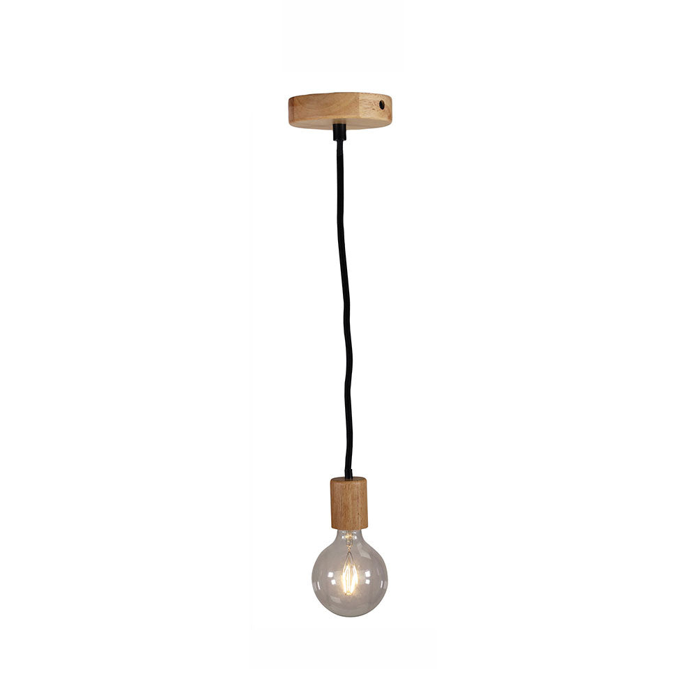Plug 1 Light Timber Ceiling Light Suspension - OL64718NAT