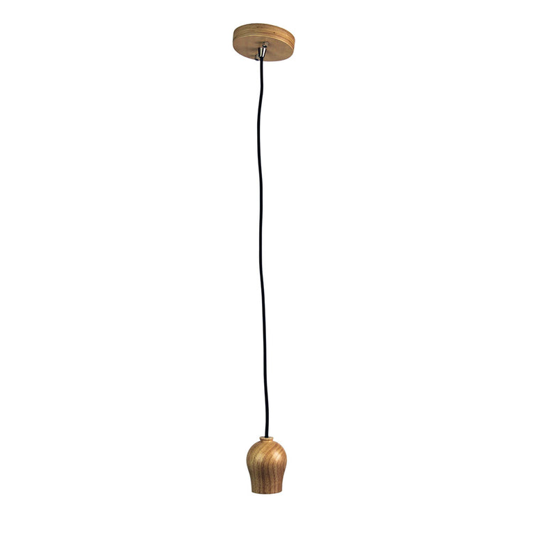 Bud 1 Light Timber Ceiling Light Suspension - OL64719NAT