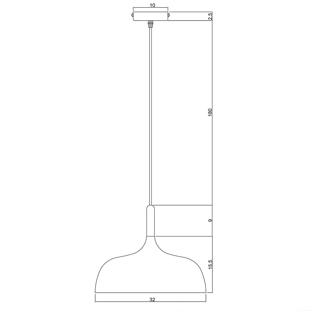 Malt.32 Urban Retro Pendant Matt Black - OL64832BK