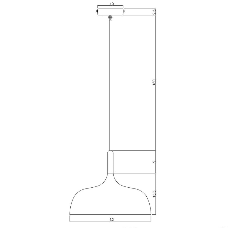 Malt.32 Urban Retro Pendant Matt Black - OL64832BK