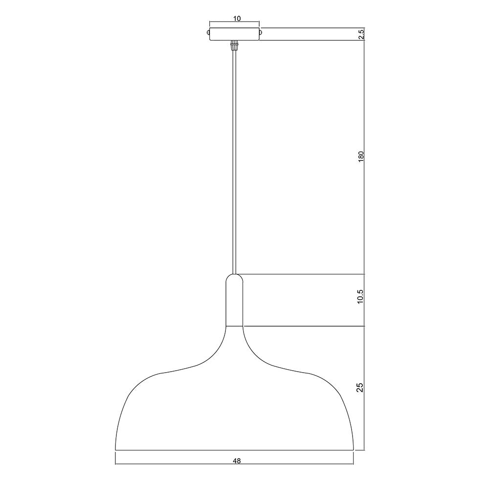Malt.48 Urban Retro Pendant Black - OL64848BK