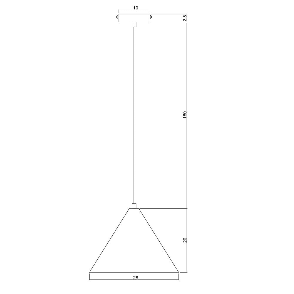 Conic.28 Stylish Conical Pendant Matt Black - OL64910/28BK