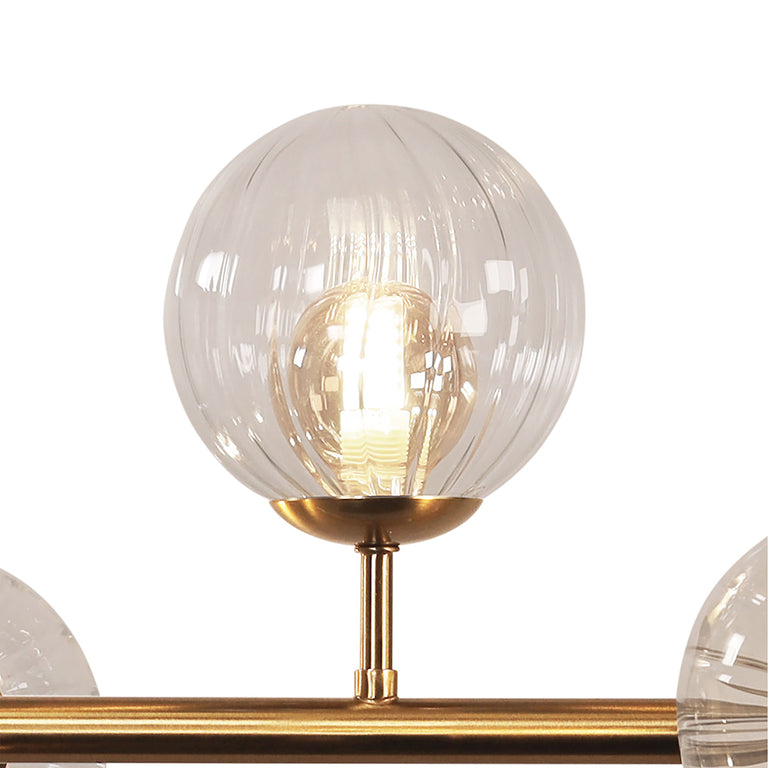 VOLLI.6 Satin Brass 6 Light Optic Glass Pendant - OL65015/6SB
