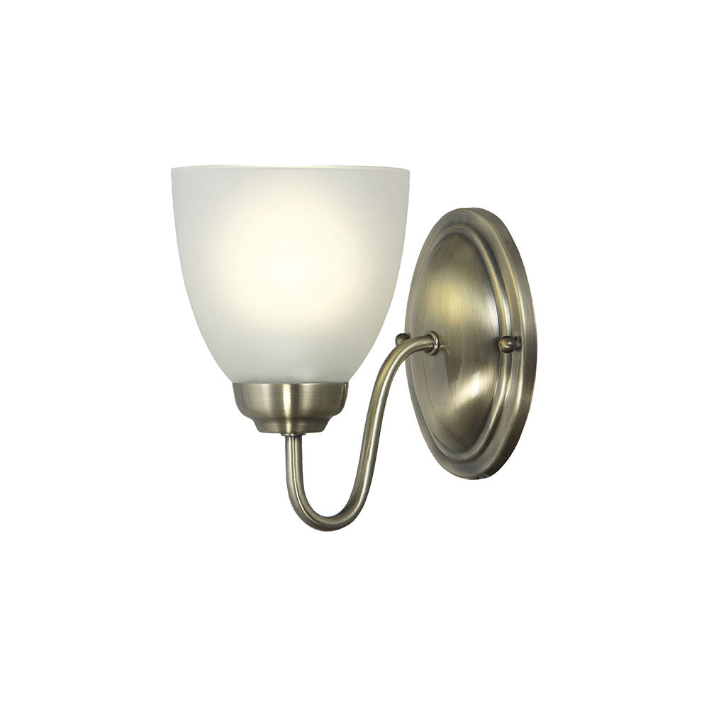 Rochester Traditional Glass Wall Light Antique Brass - OL65321/1AB
