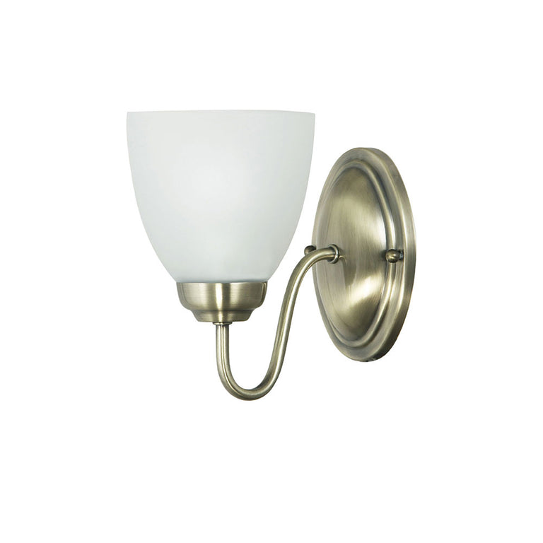 Rochester Traditional Glass Wall Light Antique Brass - OL65321/1AB