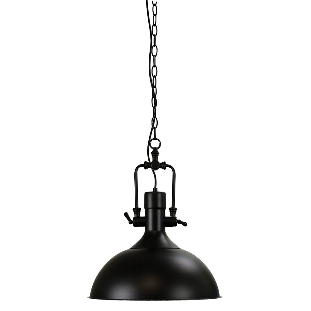 Cottage 1 Light Industrial Pendant Black - OL65401BK