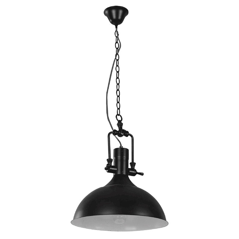 Cottage 1 Light Industrial Pendant Black - OL65401BK