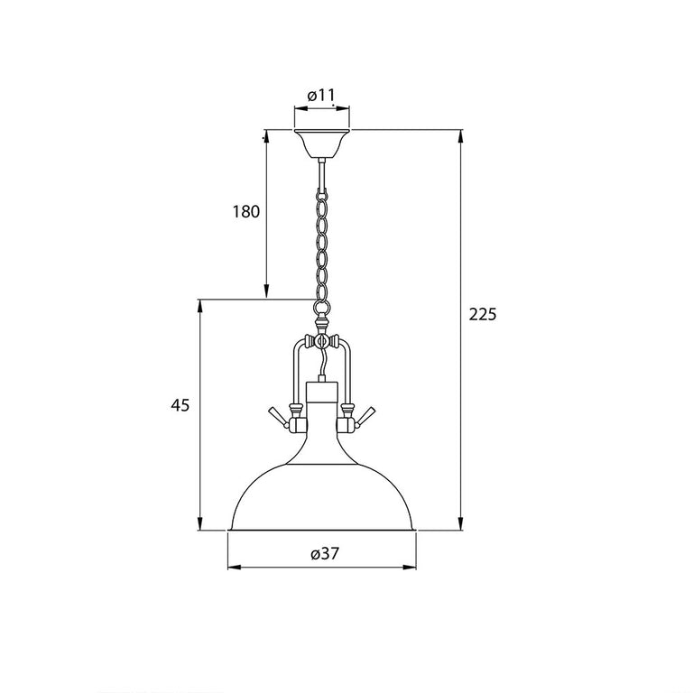 Cottage 1 Light Industrial Pendant Black - OL65401BK